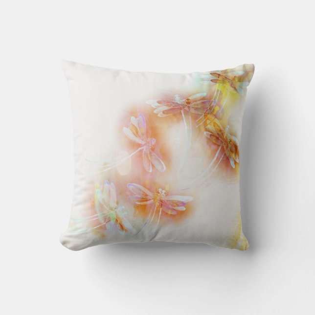 Wasserfarbene Libellen Kissen (Vorderseite)