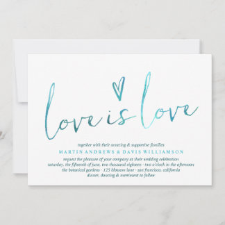 Wasserfarbene Liebe ist Liebe Gay Wedding Einladun Einladung