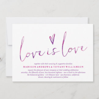 Wasserfarbene Liebe ist Liebe Gay Wedding Einladun Einladung