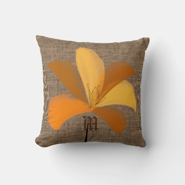 Wasserfarbene Liege Art Rustikale Blumenkissen Kissen (Vorderseite)