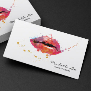 Wasserfarbene Liften Makeup Artist Salon Visitenkarte