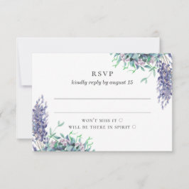 Wasserfarbene lila Blütenhochzeit. Lavendel-Blume RSVP Karte