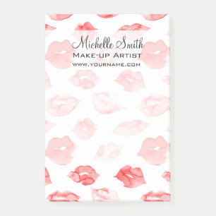 Wasserfarbene Lippen Muster Make-up Post-it Klebezettel
