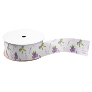Wasserfarbene Mardi-Gras-Party Ripsband