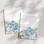 Wasserfarbene mediterrane Landschaft Hochzeit Einladung<br><div class="desc">Moderne Watercolor Mediterrane Hochzeitseinladung mit einer wunderschönen blauen und weißen Hügellandschaft und modernem grauen serif Schriftart.</div>