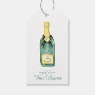 Wasserfarbene Mit Monogramm Wine - Geschenkartikel Geschenkanhänger