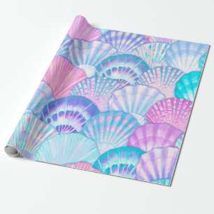 Wasserfarbene Muschel nahtlos. Handgezeichnet Geschenkpapier