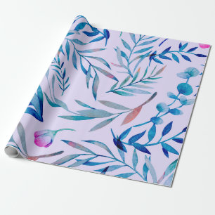 Wasserfarbene nahtlose Muster. Botanisches Ornamen Geschenkpapier