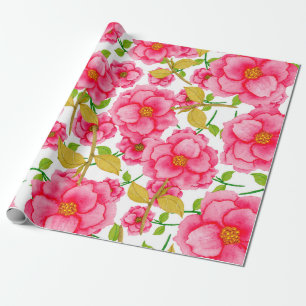Wasserfarbene nahtlose Muster mit Blumen. Vintage Geschenkpapier