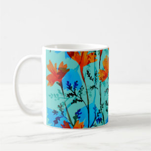 Wasserfarbene nahtlose Muster mit handgezeichneten Kaffeetasse