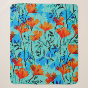 Wasserfarbene nahtlose Muster mit handgezeichneten Sherpadecke