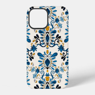 Wasserfarbene nahtlose Muster mit Ikat. Tie Dye Wa iPhone 12 Hülle