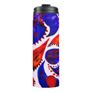 Wasserfarbene nahtlose Muster mit Paisley. Abstrak Thermosbecher
