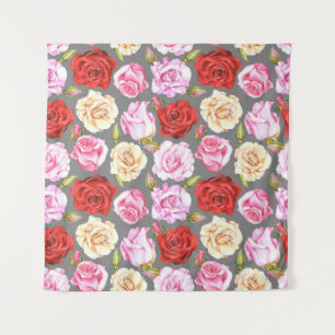 Wasserfarbene nahtlose Muster mit Rosen. Nahtloses Wandteppich