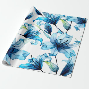 wasserfarbene nahtlose Muster mit transparenten Bl Geschenkpapier