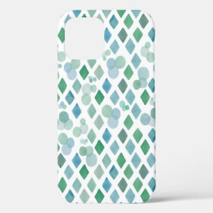 Wasserfarbene Nahtlosigkeit auf weißem Hintergrund iPhone 12 Hülle