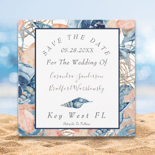 Wasserfarbene Nautic Wedding Muscheln Rose Save The Date