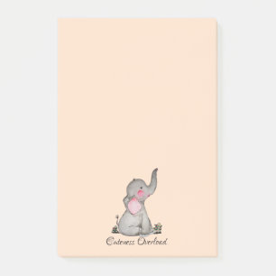 Wasserfarbene Niedliche Babynahrung mit Blush & Bl Post-it Klebezettel