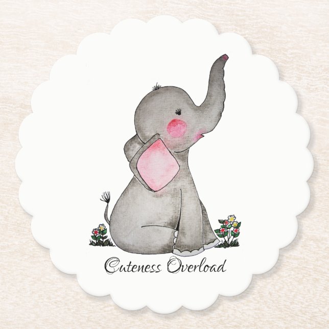 Wasserfarbene Niedliche Babynahrung mit Blush & Bl Untersetzer (Vorderseite)