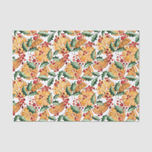 Wasserfarbene Orangen und Berries Weihnachten Seidenpapier