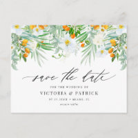 Wasserfarbene Orchideen und Kumquats Save the Date
