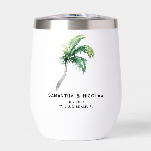 Wasserfarbene Palmen-Tropen-Hochzeit Personalisier
