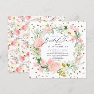 Wasserfarbene Peonies Blumenstrauß Bridal Teedusch Einladung