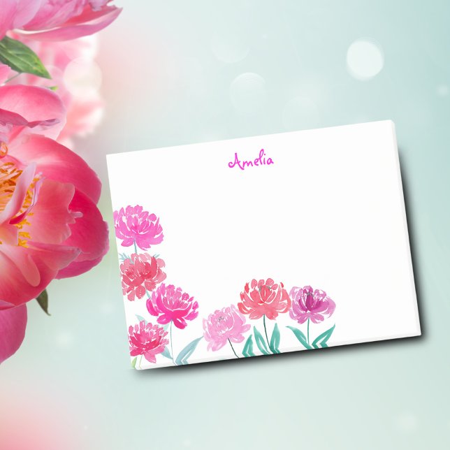 Wasserfarbene Peonings Personalisiert Post-it Klebezettel (Personalize your reminders with vibrant Watercolor Peonies Post-it Notes.)
