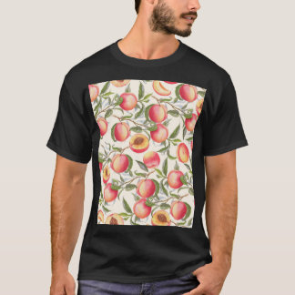Wasserfarbene Pfirsiche, nahtlose Blumenmuster. T-Shirt
