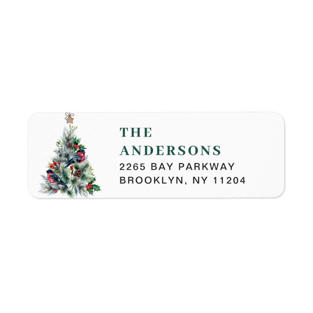 Wasserfarbene Pine Tree Chic Weihnachtsfeier Rücks (Vorne)