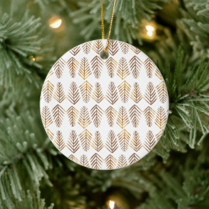 Wasserfarbene Pinienbäume Muster - gelb Keramik Ornament