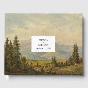 Wasserfarbene Pinienwälder Hochzeiten Gästebuch