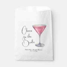 Wasserfarbene Pink-Cocktail-Brautparty Geschenktütchen