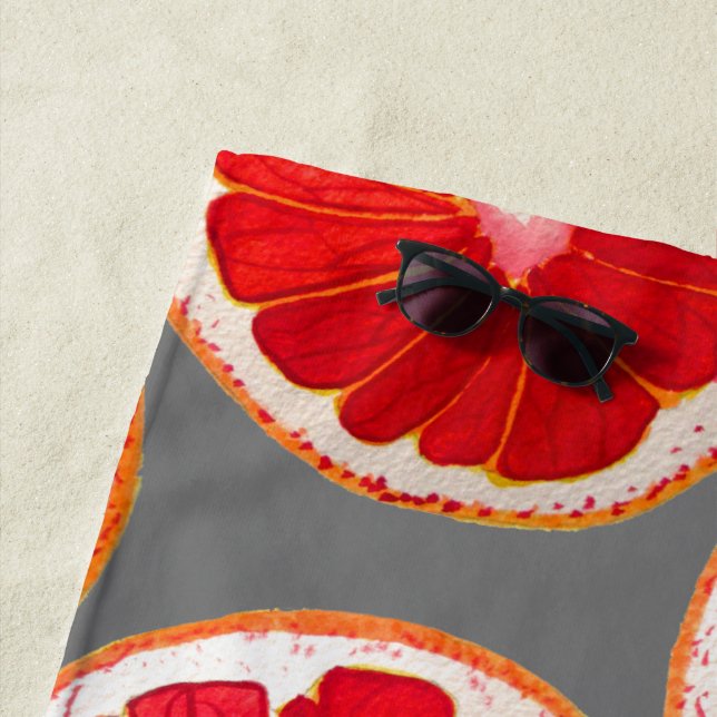 Wasserfarbene Pink Grapefruit Slice Art Strand Sti Strandtuch (Beispiel)