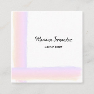 Wasserfarbene Pinselstriche Stroke Makeup-Künstler Quadratische Visitenkarte