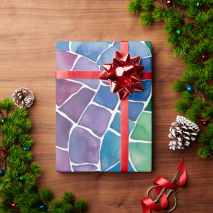 Wasserfarbene Regenbogen-Glasmalerei Geschenkpapier