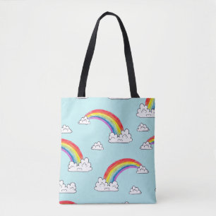 Wasserfarbene Regenbögen und Wolken nahtloses Must