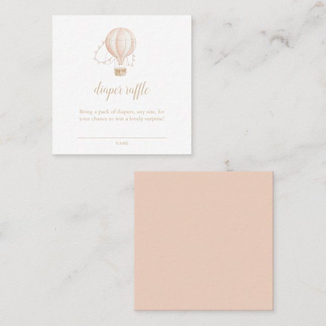 Wasserfarbene Rosa Babydusche Windelwaschkarte Quadratische Visitenkarte (Vorne/Hinten)