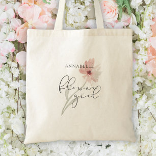 Wasserfarbene Rosa Blütenmäuse Personalisiert Tragetasche