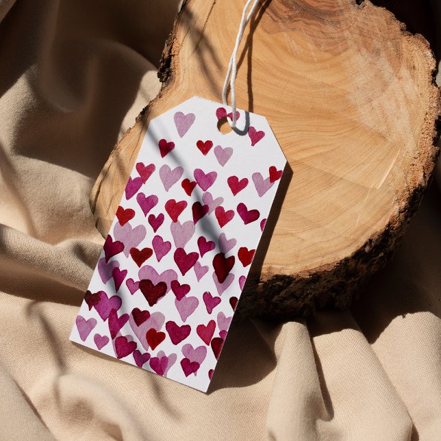 Wasserfarbene rosa Herzen Geschenkanhänger (Von Creator hochgeladen)