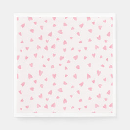 Wasserfarbene rosa Herzen Serviette