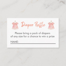 Wasserfarbene rosa Kleiderkarte für das Windeln Visitenkarte