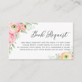Wasserfarbene Rosa Ranunculus Blume Buchanfrage Begleitkarte
