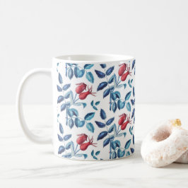 Wasserfarbene Rose Hüftmuster Kaffeetasse