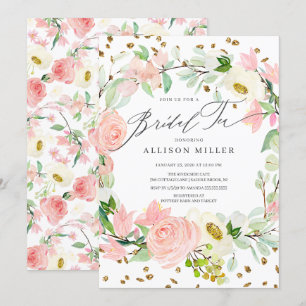 Wasserfarbene Rose Peonies Teatro Sociale Bellinzo Einladung