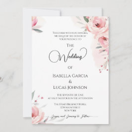 Wasserfarbene Rosen Einladung Hochzeitsfeiern