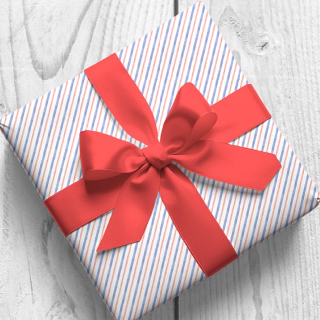 Wasserfarbene rote und blaue Trennstreifen Geschenkpapier (Von Creator hochgeladen)