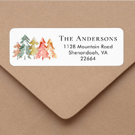 Wasserfarbene Rücksendeadresse der Weihnachtskiefe