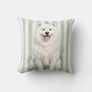 Wasserfarbene Samojeden-Hunde-Kissenhülle Kissen