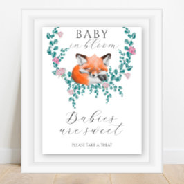 Wasserfarbene Schlaffox - Babys sind ein süßes Pos Poster